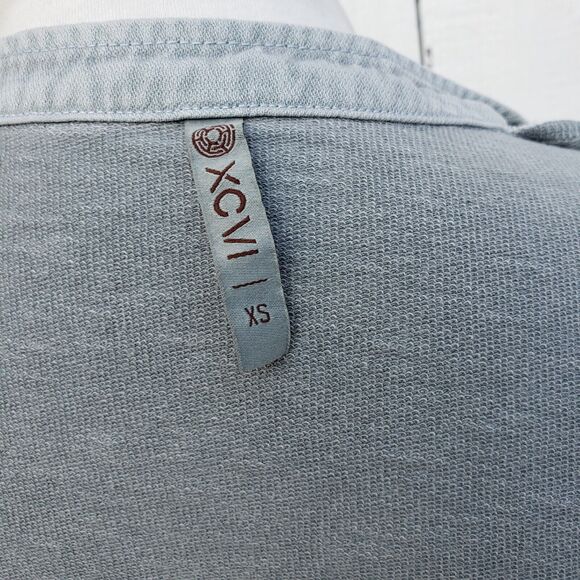 XCVI Women's Blue Relaxed Waist Tie Long Sleeve Pocketed Jacket Cardigan Sz XS - Picture 7 of 10